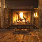 Wood fireplace in livingroom
