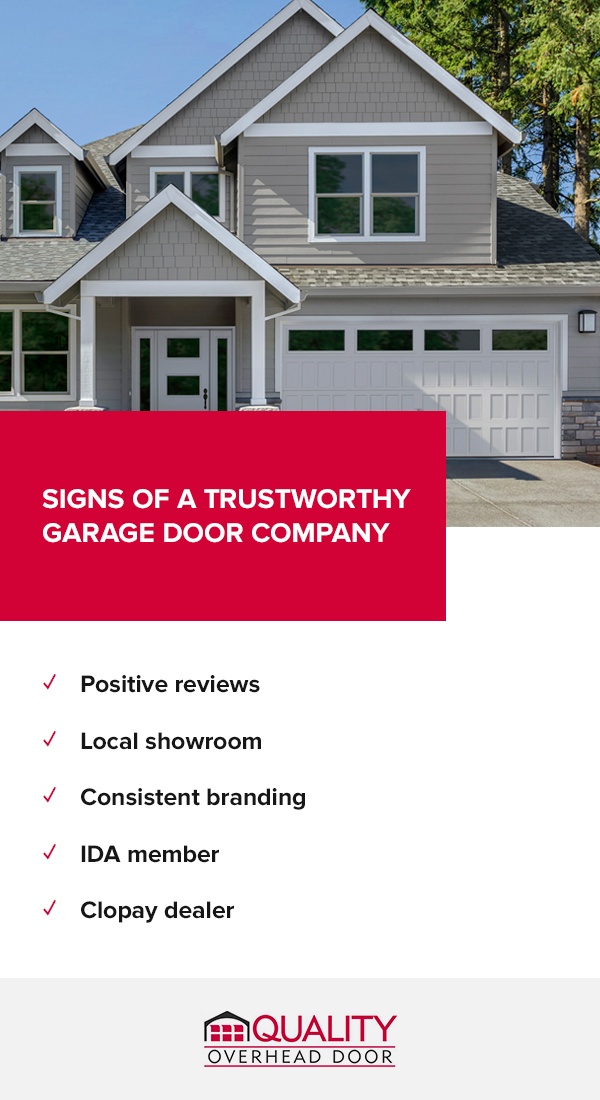 Signs of a Trustworthy Garage Door Company