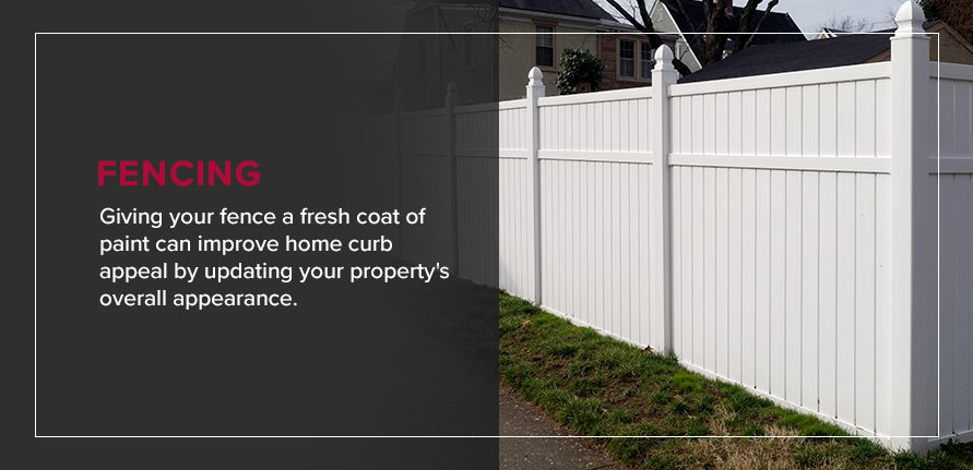 Giving your fence a fresh coat of paint can improve home curb appeal by updating your property's overall appearance.