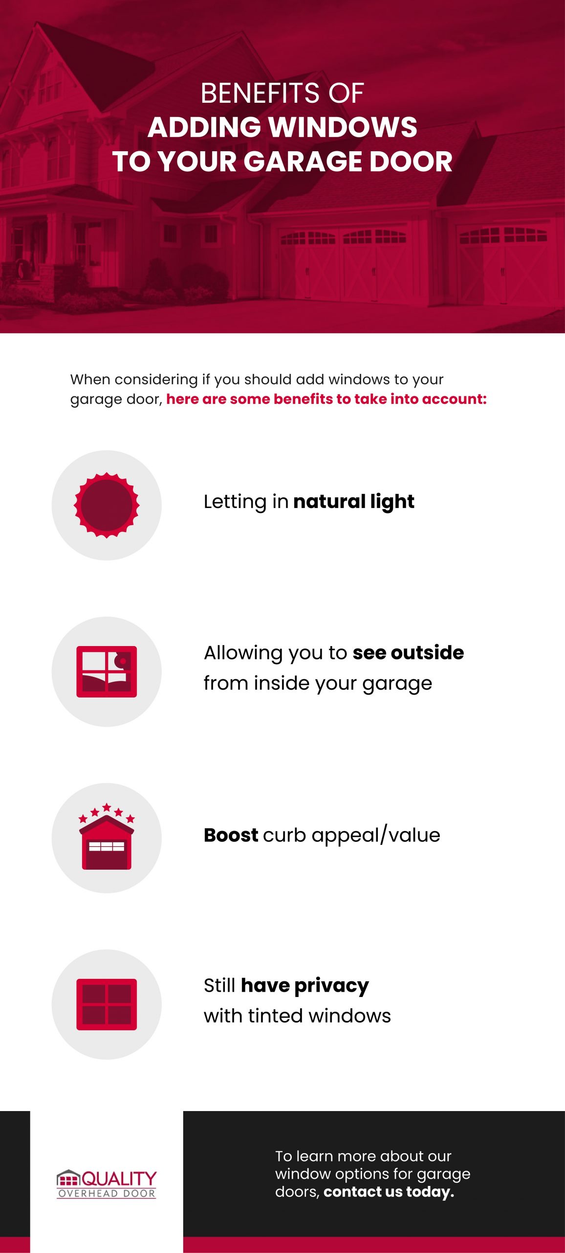 Benefits of Adding Windows to Your Garage Door
