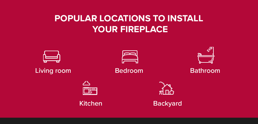 Popular locations to consider: for installing a fireplace.